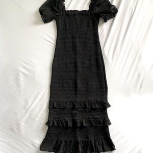 Abercrombie & Fitch Smocked Midi Dress
